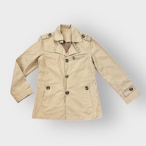 Men's Camel Button Lapel Casual Jacket 100% Cotton